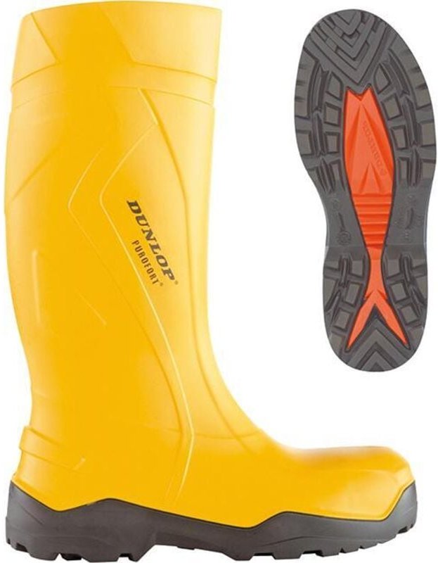 Sicherheitsstiefel EN20345 S5 ci src Gr.44 Purofort+ gelb Stahlkappe/sohle - Dunlop