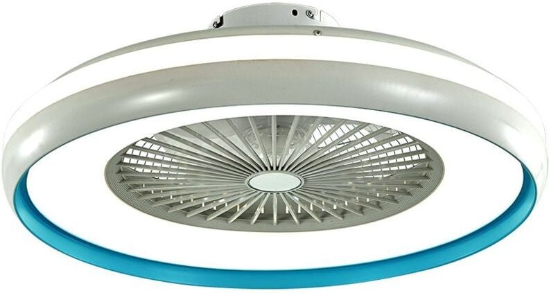 V-tac - Box Fan ac Motor - Weiß + Blauer Ring - 45 Watt - 3000 Lumen - 3IN1