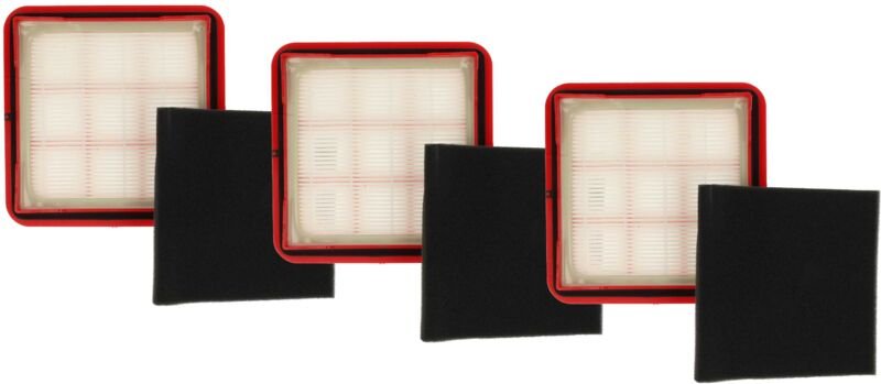 3x Schaumstoff-Filter, 3x Motorschutz-Filter kompatibel mit Grundig vcc 3870 a, vcc 3170 l Staubsauger - Vhbw