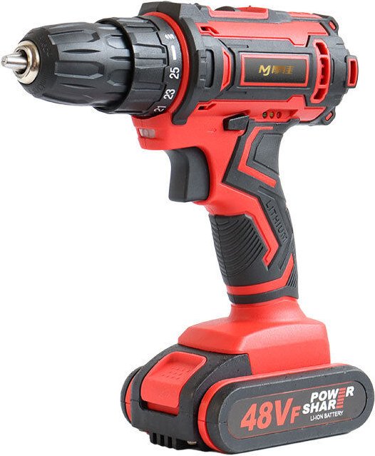 Gotrays - 48V 28Nm Akku-Akkuschrauber mit Schlagbohrfunktion, Rot