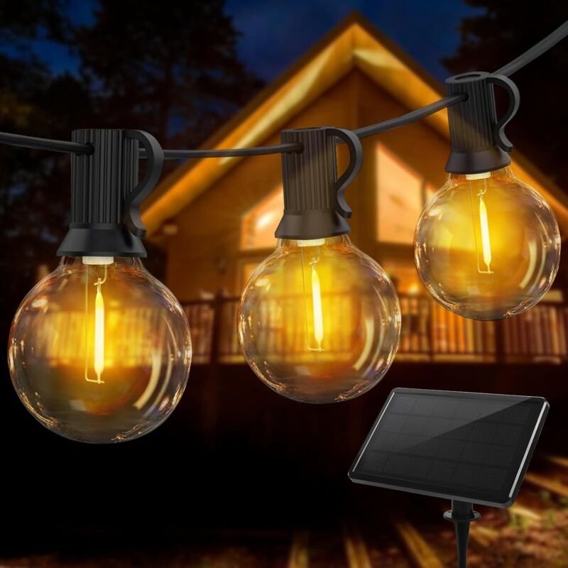 Solar-Lichterkette für draußen, 25 + 2 15 m LED-Solar-Lichterkette für draußen, IP65 wasserdichte Lichterkette für drauß...