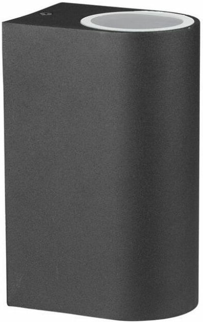 Doppelter LED-Wandstrahlerhalter 2GU10 Abgerundetes Aluminium Schwarz IP44 - V-tac