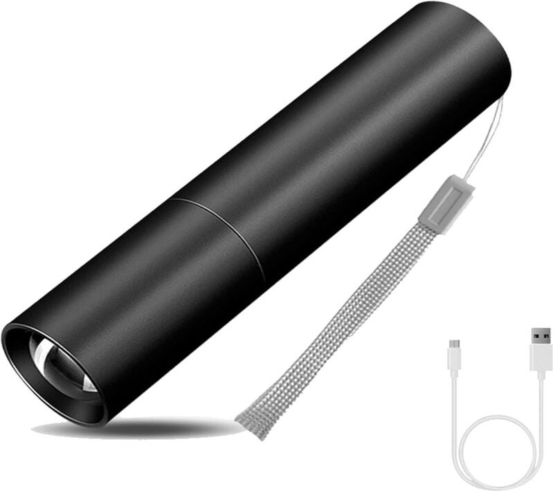 Thumbnail - Usb wiederaufladbare LED-Taschenlampe, 3 Beleuchtungsmodi, wasserdichte Taschenlampe, zoombare Hochleistungs-Mini-Tasche...