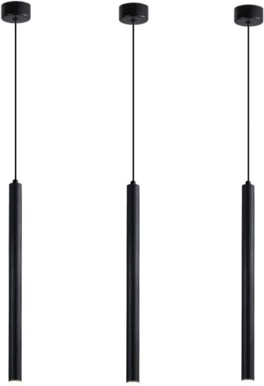 Led Industrielle Pendellampe Innenbereich Hängeleuchte Metall Kronleuchter für Esszimmer Café Küche Bar Schwarz 3 Stücke
