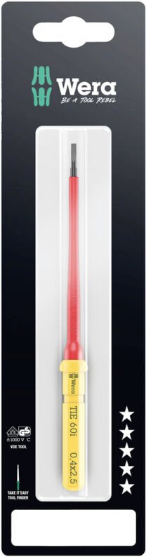 Kraftform Kompakt vde 60 i 0,4x2,5x157 mm tie sb Elektriker Schlitz Wechselklinge 2.5 mm - Wera