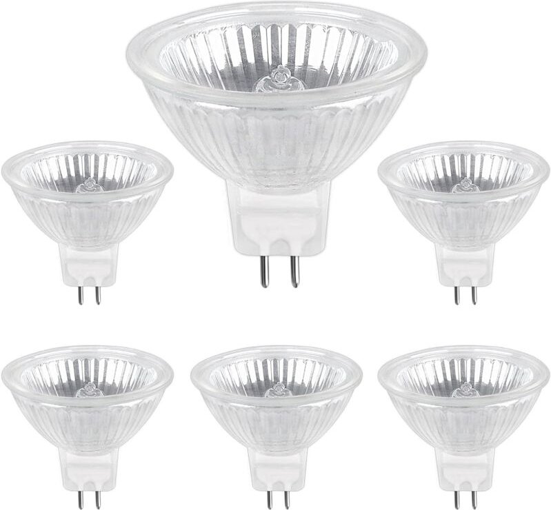 Jusch - Halogenlampe GU5.3 35 w 12 v, 400 lm Warmweiß 2700 k dimmbar, MR16-Halogen-Spot-Glühbirne, 6er-Pack
