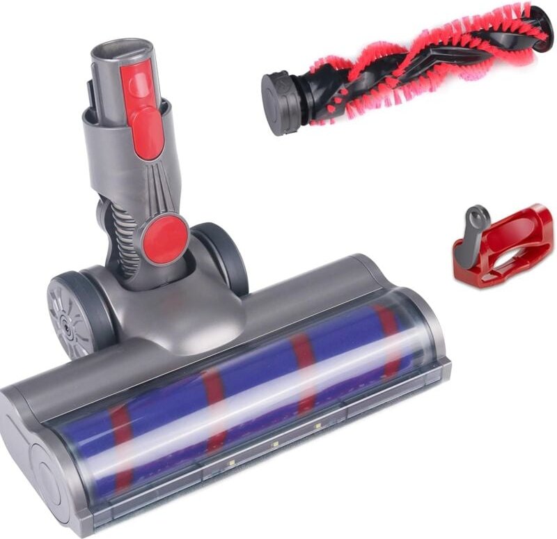 Bürste für Dyson V7 V8 V10 V11 V15 SV12 SV14 SV15, Dyson Bürstenkopf mit Turbo und Soft Roller, led und Auslösesperre, D...