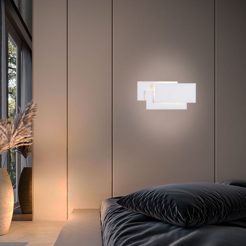 Wandlampe Wandleuchte Esszimmerlampe Schlafzimmerleuchte Metall weiß LED L 26cm