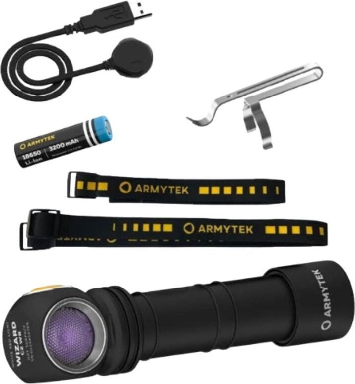 Armytek - Lampe 1100 Lm White & Ultraviolet led Wizard C2 wuv F08901UF