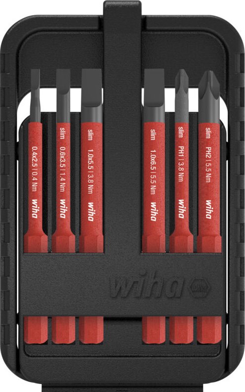 Bit Set slimBit electric Schlitz, Phillips 6-tlg. inkl. i slimBit-Box i flexibel, kompakt, mobil i vde geprüft (43159) -...