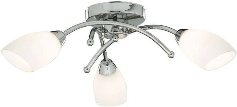 Searchlight - Opera - 3 Light Flush Multi Arm Deckenleuchte Chrom und Opalglas, G9