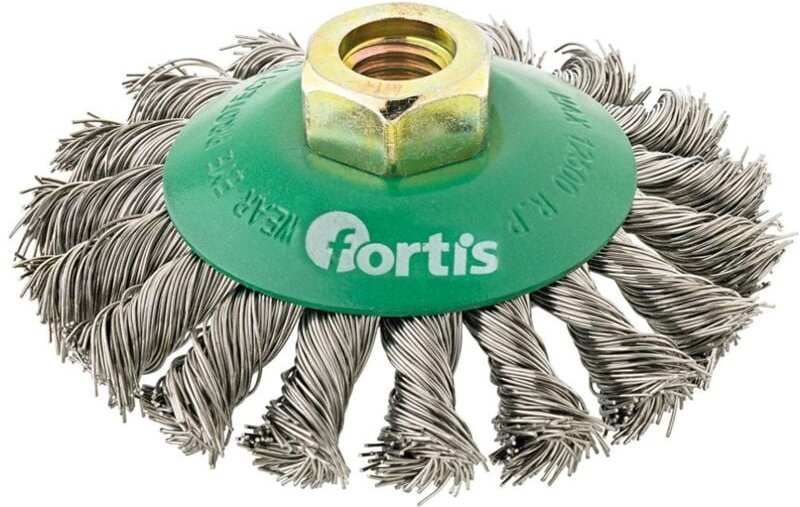Kegelbürste Edelstahl 100 mm gezopft - Fortis