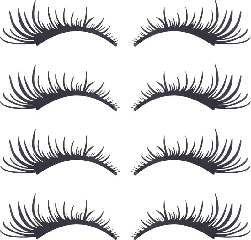 4 Paar 11x25cm Wimpern Auto Scheinwerfer Aufkleber Auto Styling Schwarze Wimpern Fahrzeugkörper Aufkleber Windschutzsche...