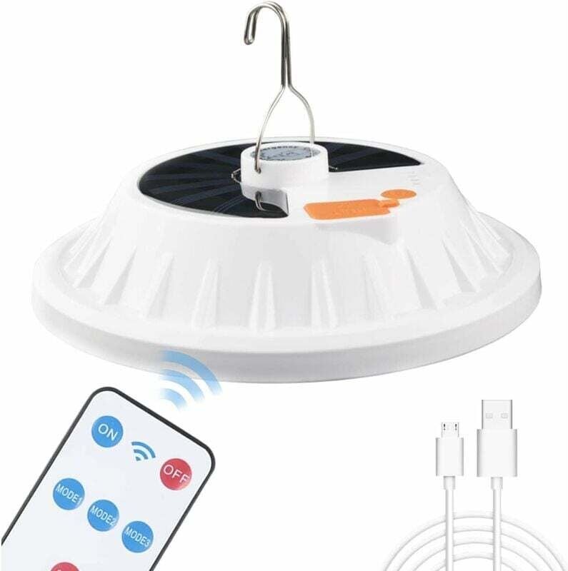 120 led Solar Campinglaterne mit Fernbedienung, wiederaufladbarer Akku über usb, dimmbares Campinglicht, tragbar, IPX7 w...