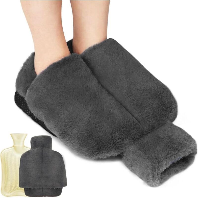Fußwärmer, Fußwärmer mit Bezug, wiederverwendbarer Fußwärmer, beheizbarer Hausschuh, weicher und warmer, nicht elektrisc...