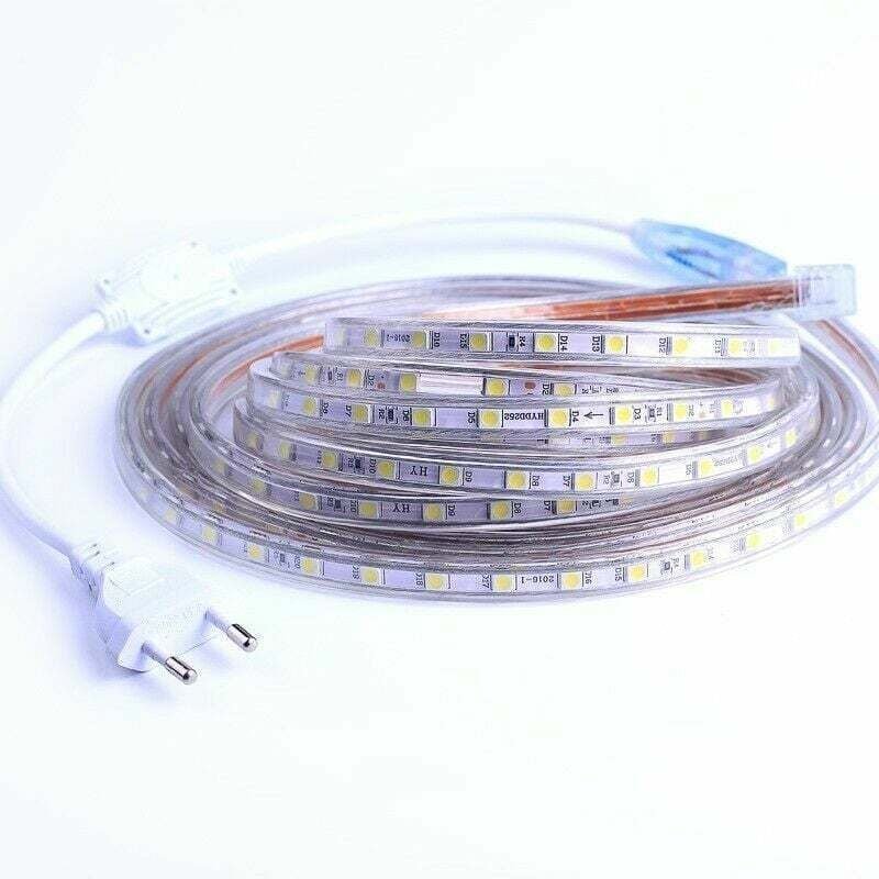 1m LED-Streifen - warmweiß, 5050 SMD-Streifen 60 Leds/m, helle Hintergrundbeleuchtung, 220V 230V-Streifen, IP65 wasserdi...