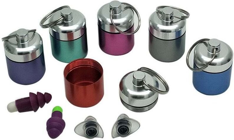 Wasserdichte Pillendose, kleiner Schlüsselanhänger, Pillendose aus Metall, Mini-Pillendose für unterwegs, Camping (4 Far...