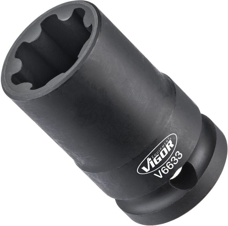 Steckschlüsseleinsatz ∙ V6633 ∙ 1/2 Zoll (12,5 mm) Vierkant hohl ∙ Rillenprofil ∙ sw 22 mm