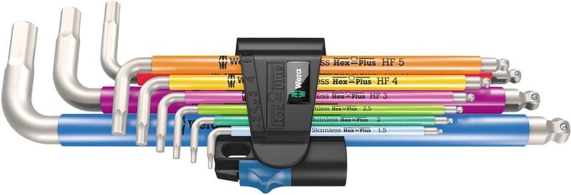 3950/9 Hex-Plus Multicolour hf Stainless 1 Innen-Sechskant Winkelschraubendreher-Set 9teilig - Wera