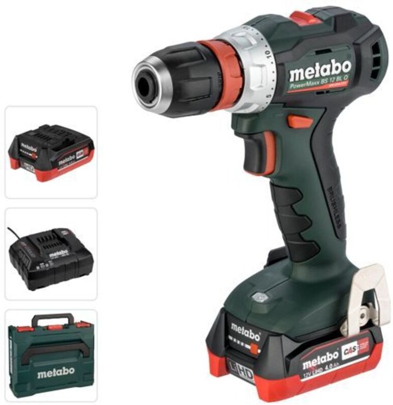 Thumbnail - Metabo - Akku-Bohrschrauber PowerMaxx bs 12 bl q, 12V 2x 4,0 Ah LiHD und Ladegerät in x 118