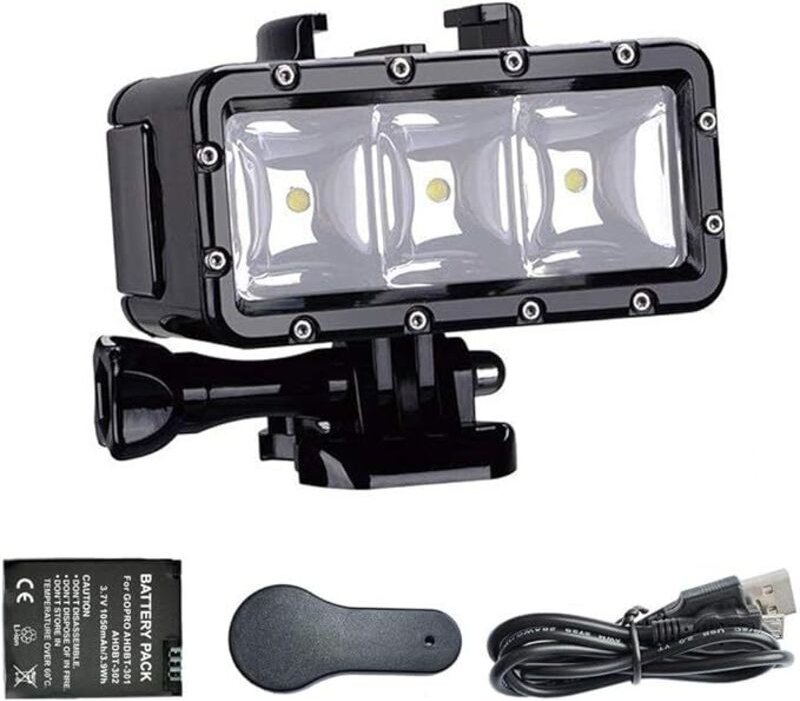 Led Unterwasserlicht, Unterwasserlicht, Licht Wasserdicht, Kompatibel mit Gopro Serie, AKASO, Campark, DJI osmo Action-K...