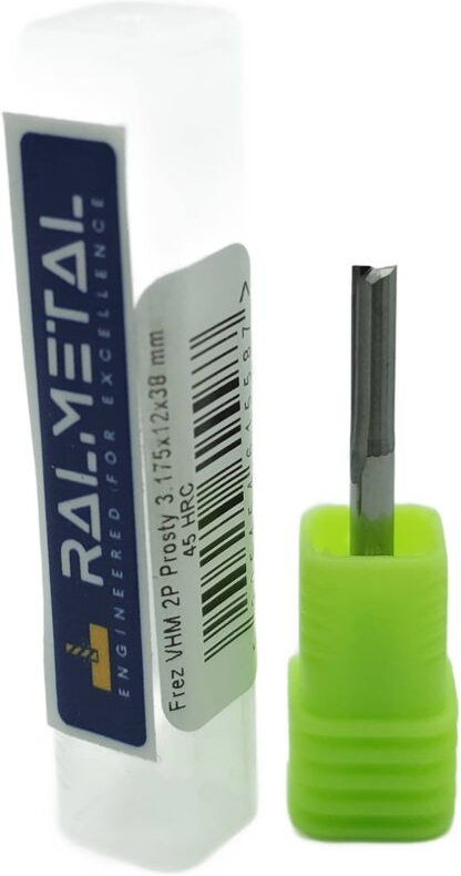 Gerader Vollhartmetall-Holzfräser aus Styrodur, 3,175 x 12 x 38 mm, 45 HRC