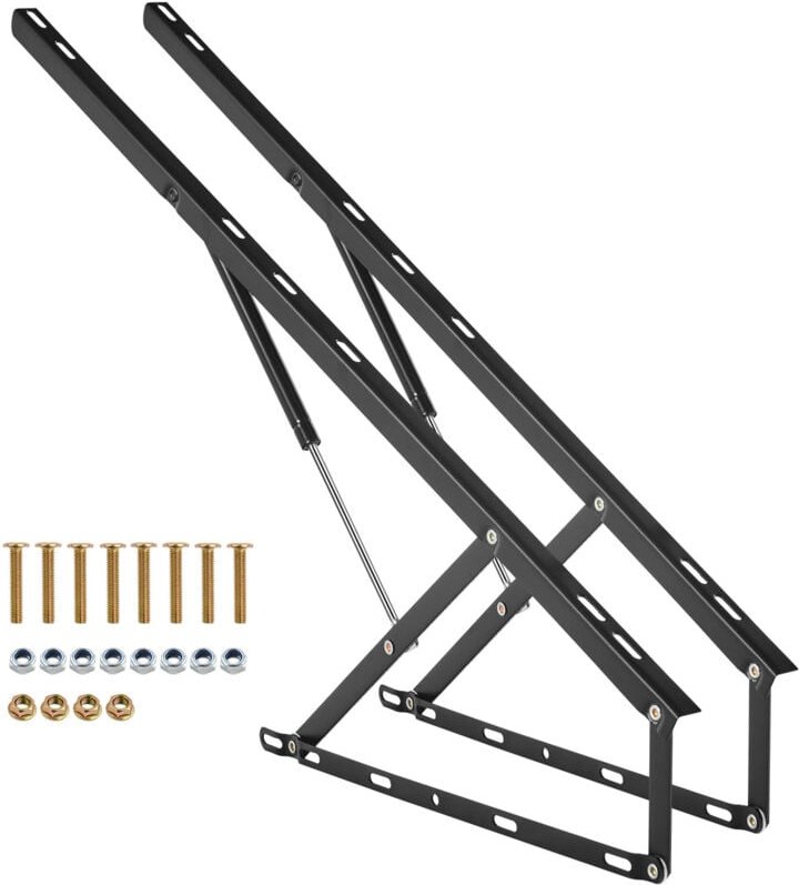 Bettlift, Bettgröße 59 x 71 Zoll, Tragkraft 154 lbs, DIY-Wandbett-Bausatz, pneumatische Hebelunterstützung, strapazierfä...