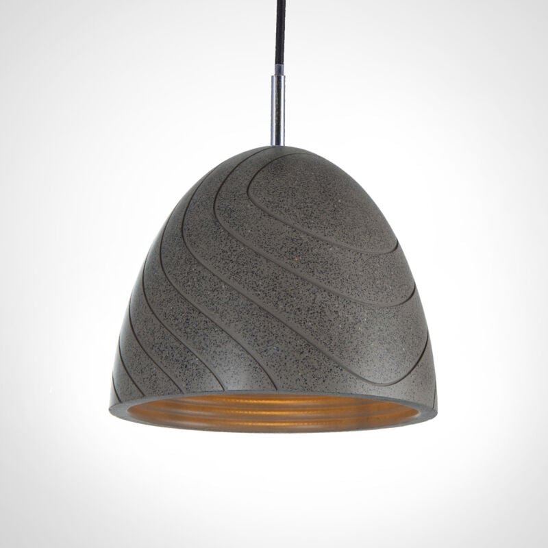 Paco Home Pendelleuchte, E27, Lampe Für Wohnzimmer Esszimmer Küche, Höhenverstellbar Beton-Sandstein-Schwarz, ohne Leuch...