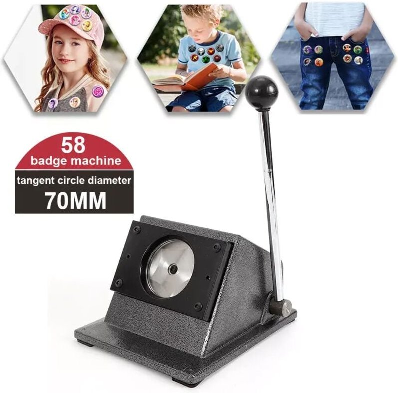 58mm Runden Buttonmaschine, Manuell Buttonmacher, Tischplatte Stanzformschneider Für Schneiden A4-Papier Fotopapier Kupf...