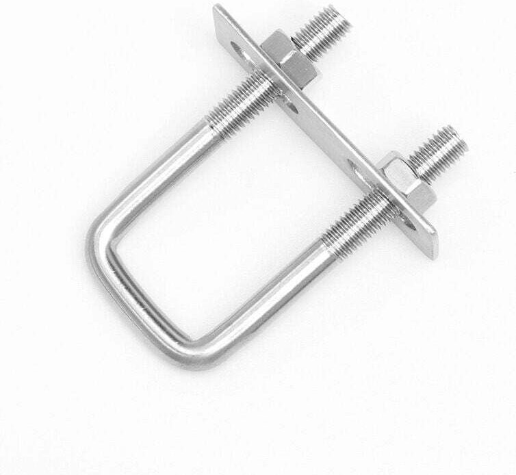 Ulisem - 4 Stück U-Bolzen 66 U-Bolzen 80 x 50 mm, Edelstahl-U-Bolzen mit Mutternplatten Unterlegscheibe, Rohrbefestigung...