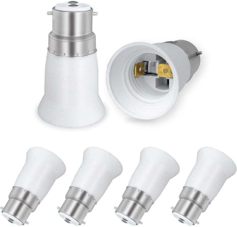 B22 auf E27 LED-Glühbirnenadapter, ac 230 v, B22 auf E27-Konvertierungsadapter, Schraubbajonettsockel, 4er-Pack