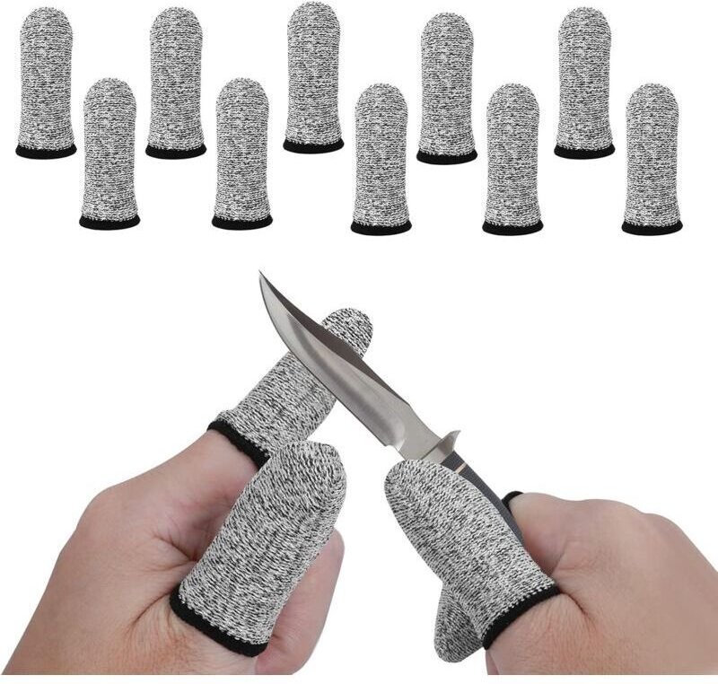 Set mit 10 wiederverwendbaren Fingerlingen für die Arbeit, wiederverwendbar, rutschfest, atmungsaktiv, schnittfest, zum ...
