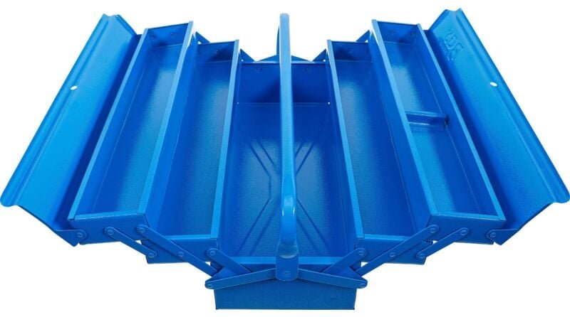 Metall-Werkzeugkasten leer 530 x 200 x 200 mm 5 Fächer