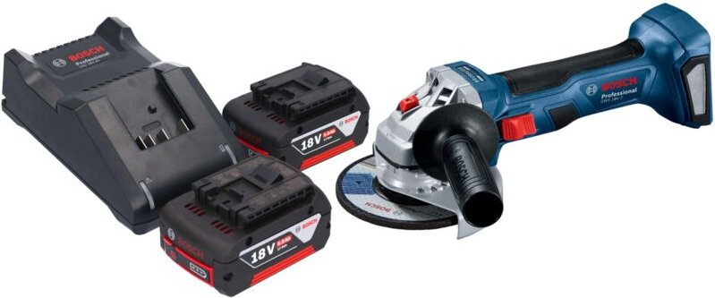 Bosch gws 18V-7 Professional Akku Winkelschleifer 18 v 115 mm Brushless + 2x Akku 5,0 Ah + Ladegerät