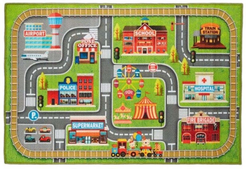 Childrens playmat with town motif