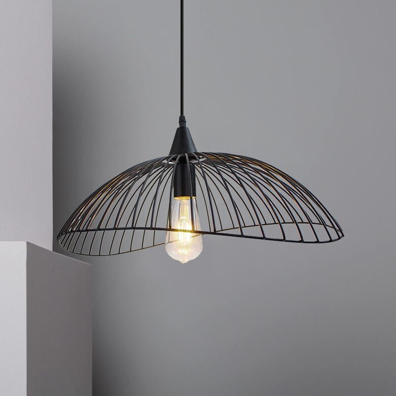 Pendelleuchte, 1 Flammig Kreativ Hängeleuchte mit Käfig, Hut Kronleuchter E27 Beleuchtung für Wohnzimmer Esszimmer - 1 x...