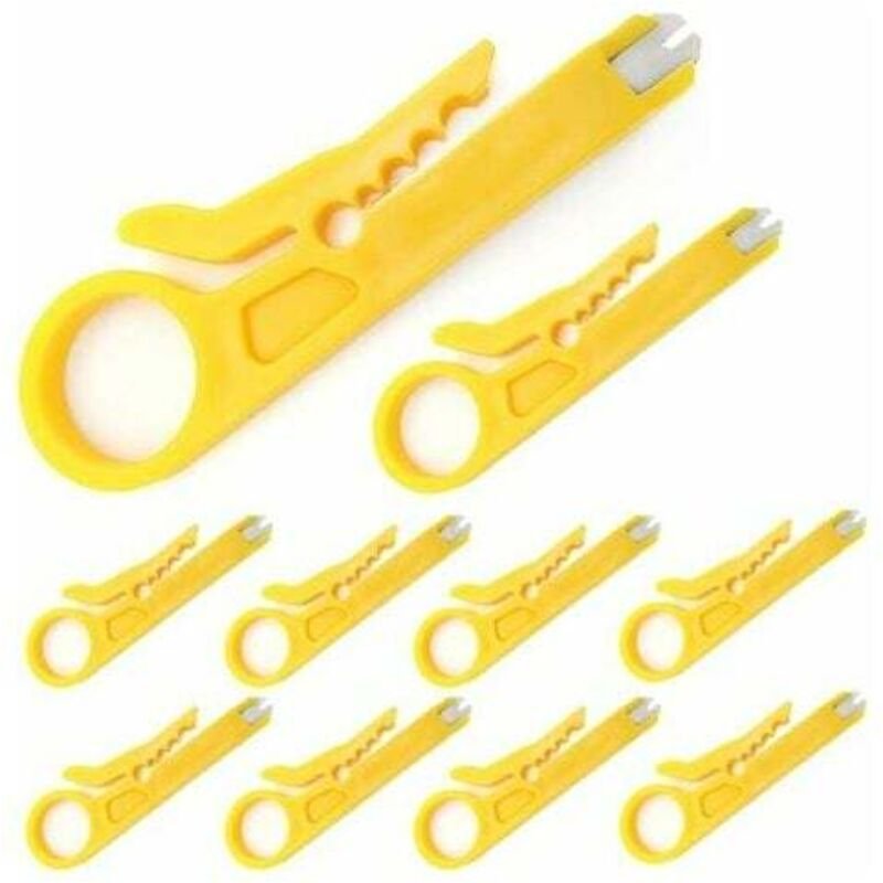 Ahlsen - 10 Stück Mini-Abisolierzange/Netzwerkkabel-Crimpwerkzeug/Netzwerk-Abisolierzange/Freischneider für RJ45 Cat5/6 ...