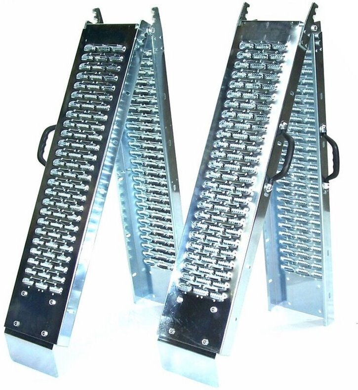 1 Paar Stahl Auffahrrampe 180cm 400kg klappbar 06059 Laderampe Auffahrschiene