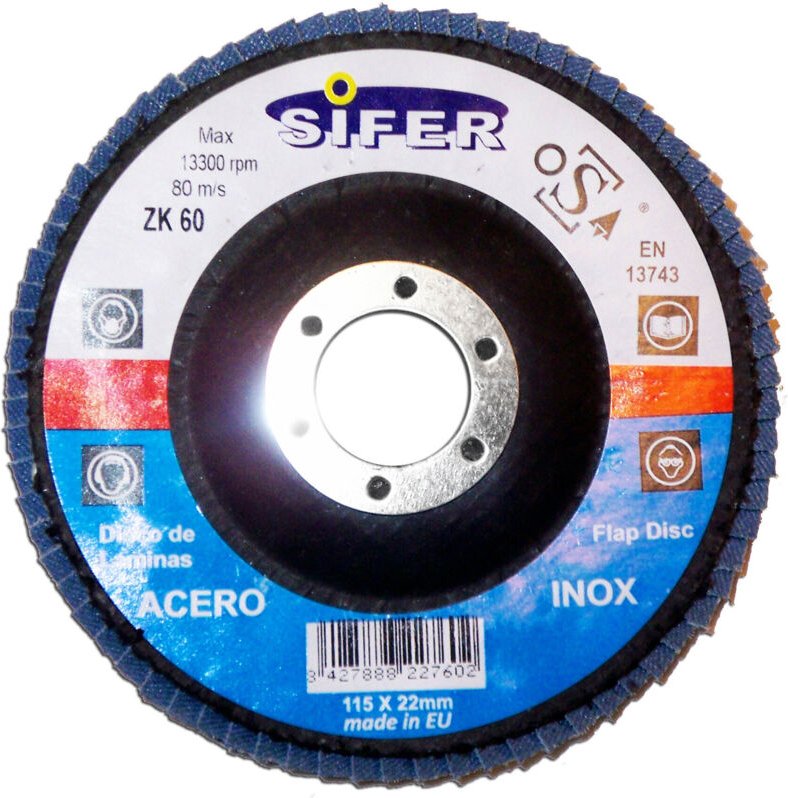Scheibenschleifpapier für Edelstahl 115x22 Körnung 100 - Sifer