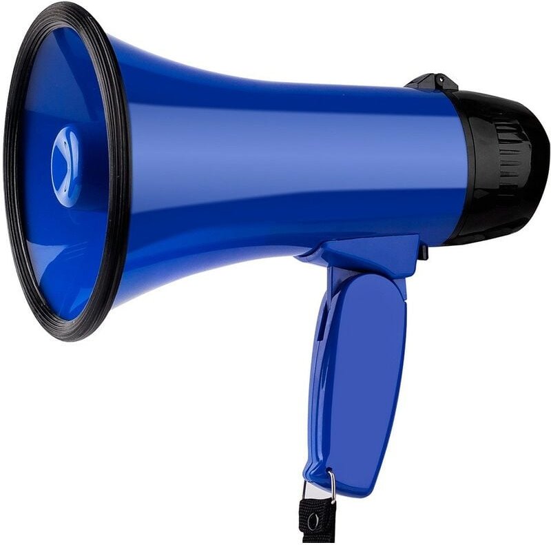 Megaphon-Lautsprecher - Schrei + Alarm + Aufnahme (240 Sekunden) -Blau