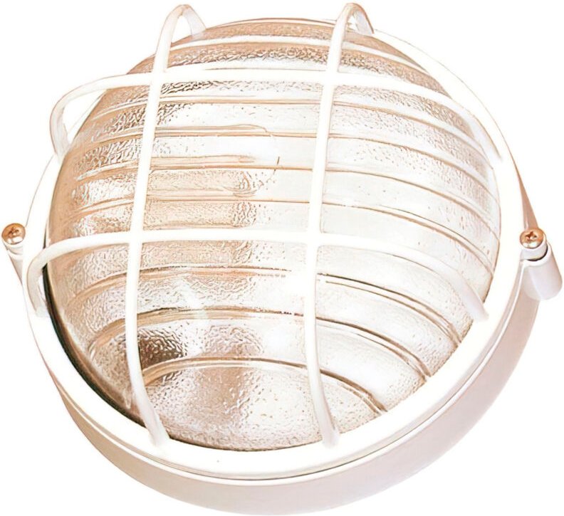 Weiße, runde Industriedeckenlampe Papillon