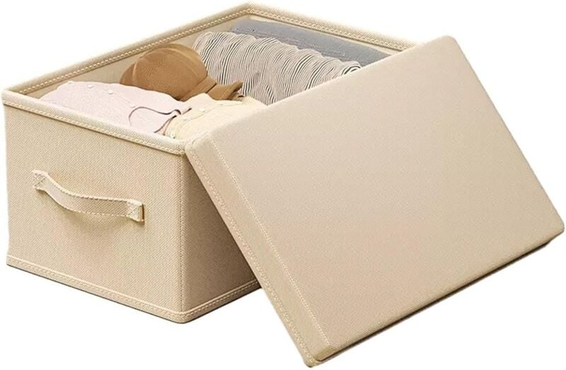 Zusammenklappbare Aufbewahrungsbehälter mit Deckel für die Organisation von Kleidung – kationisches Oxford-Gewebe, atmun...