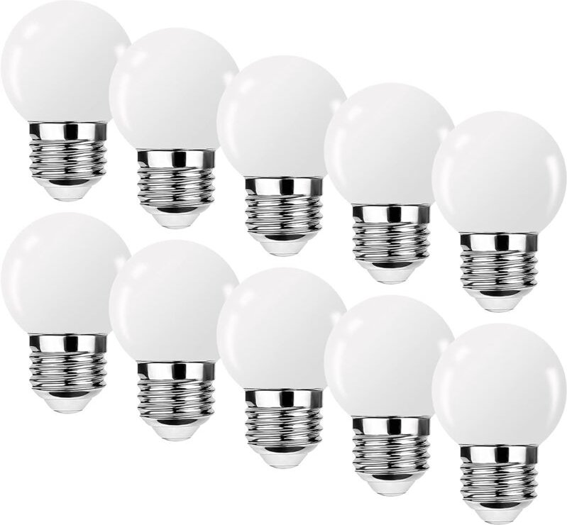 Thumbnail - Ersandy - E27 3 w G45 LED-Glühbirne, 3 w LED-Glühbirne, Mini Globe Golfball E27 G45, warmweiße Glühbirne, 360° Abstrahlw...