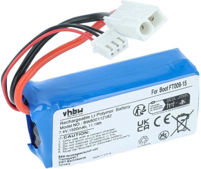 Vhbw - Akku kompatibel mit Feilun Boot FT009, Boot FT009-15 Modellbau (1500mAh, 7,4V, Li-Polymer)