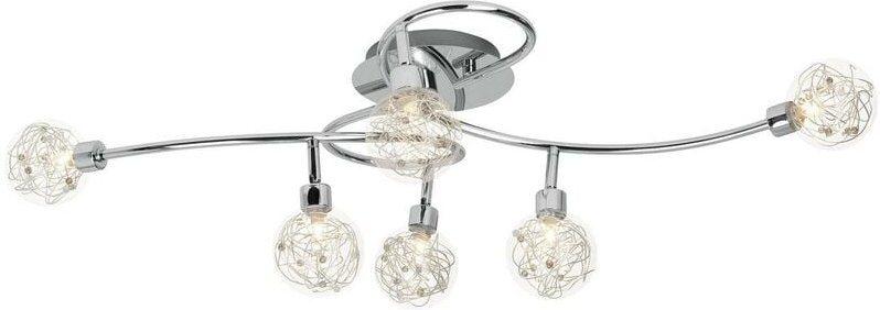 Lampe Joya Deckenspot 6flg chrom 6x QT14, G9, 33W, geeignet für Stiftsockellampen (nicht enthalten) Köpfe schwenkbar - B...