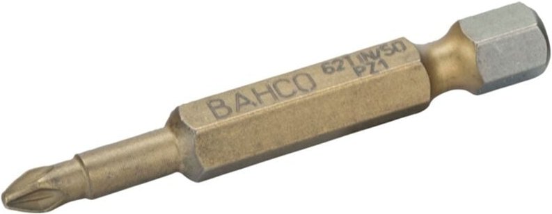 Bahco 1/4 Zinn-Torsions-Schraubendreher Bits für PZ3-Pozidriv-Schrauben 50 mm - 5 Stk./Kunststoffbox