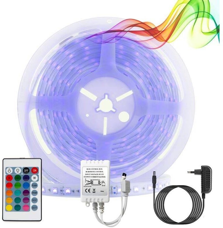 Barcelona Led - RGB-LED-Streifen-Kit mit Netzteil, Fernbedienung und Controller,