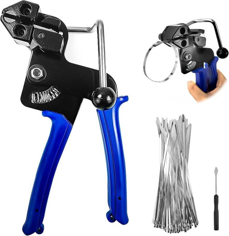 100 Stück Kabelbinder, Stahlkabelklemmen, 4,6 x 300 mm Edelstahl-Kabelbinder, Metall-Kabelbinder für Bauzwecke, Edelstah...