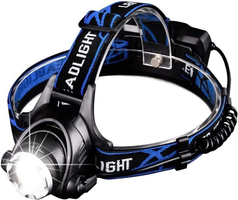 Leistungsstarke LED-Stirnlampe, wiederaufladbare Taschenlampe, verstellbare 3 Modi, LED-Stirnlampe mit USB-Kabel und 2 1...