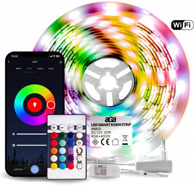 Aga24 - Aga WiFi rgbw led Streifen 5m mit Treiber und Stromversorgung